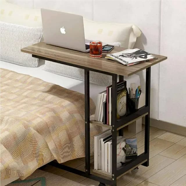 Wooden laptop side table for sofa and bed