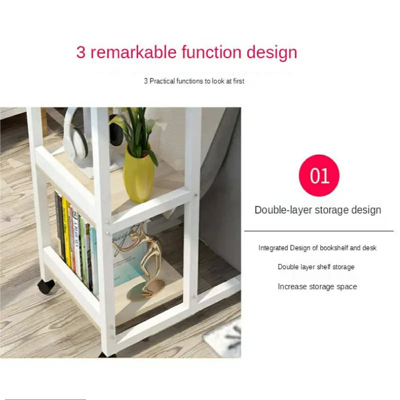 Wooden laptop side table for sofa and bed
